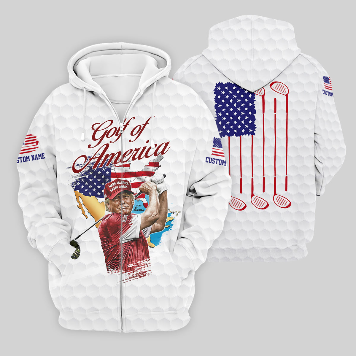 Golf Of America Custom Men's Golf Polo ShirtFunny Golf Shirt, America 250 Anniversary Shirt, 4th Of July Golf Polo