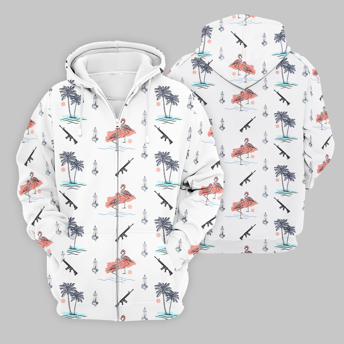 Flamingo Golf Polo ShirtMens Golf Gift, Funny Golf Shirt, Tropical Shirt