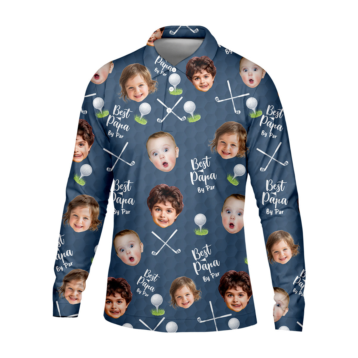 Best Papa By Par Custom Photo Golf Shirt, Funny Golf Shirt, Christmas Golf Gift