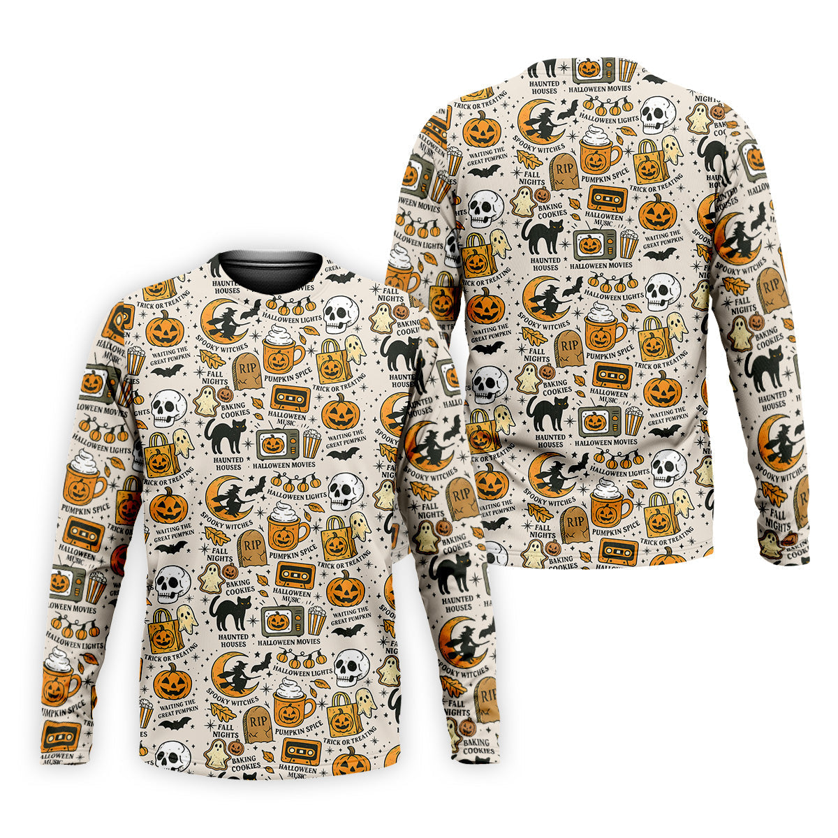 Spooky Witches, Spooky Cat, Cute Halloween T-Shirts, Mens Golf Polo Shirt Golfing Apparel