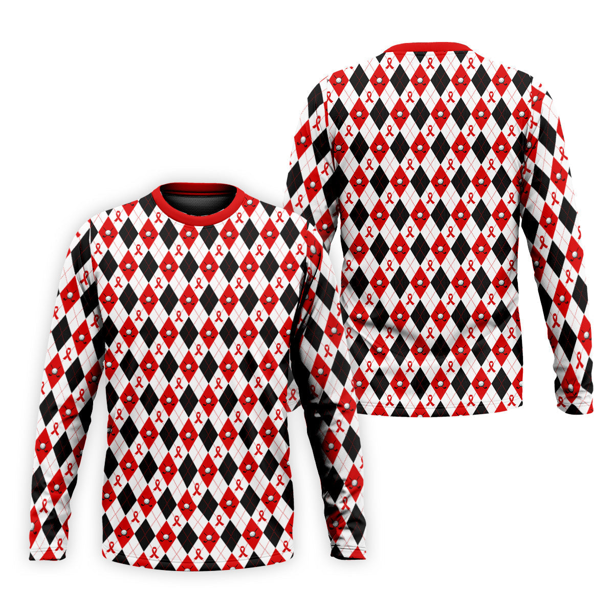Red Painted Awareness Ribbon Aids Hiv Men's Polo ShirtS Awareness Shirt, Men Golf Shirt, Golf Gift For Men