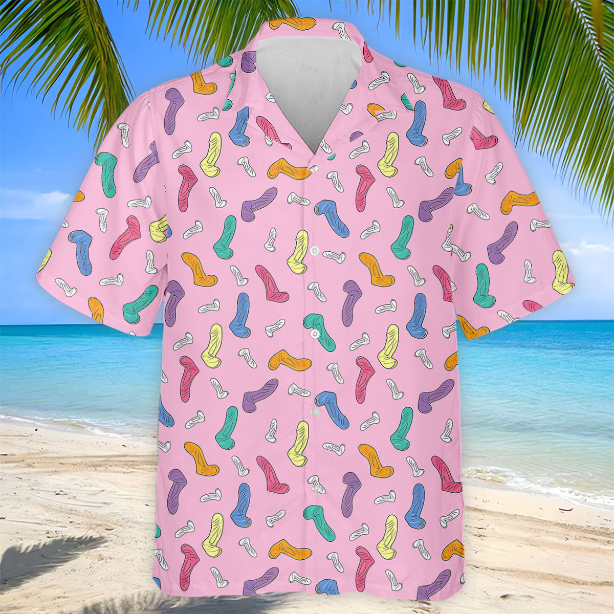 Funny Adult Novelty Pink Pattern Golf Shirt, Mens Polo Shirts, Golf Apparel For Men