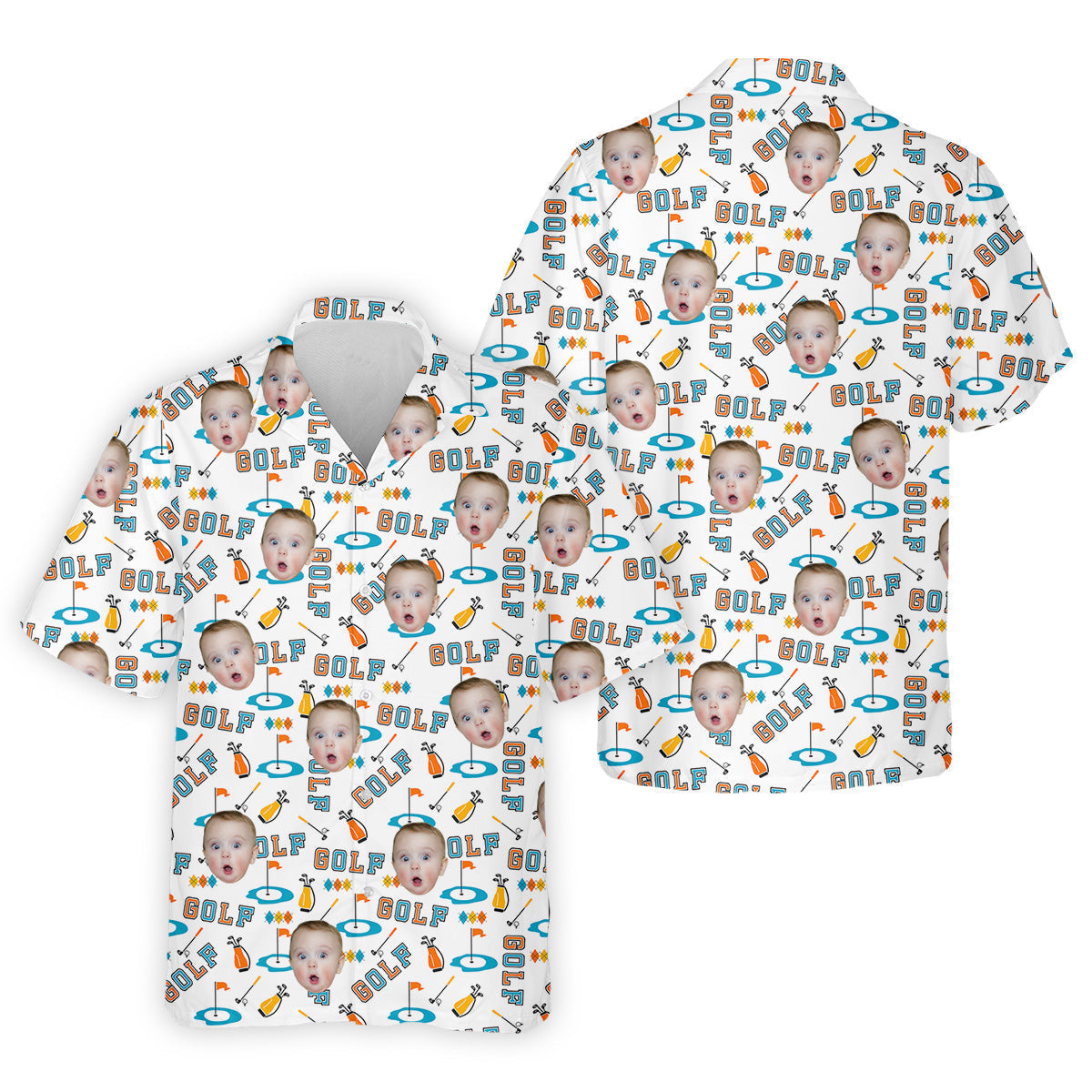 Custom Kids Photo Golf Shirt, Funny Golf Polo Shirtifts For The Golfing Dad, Christmas Golf Gift