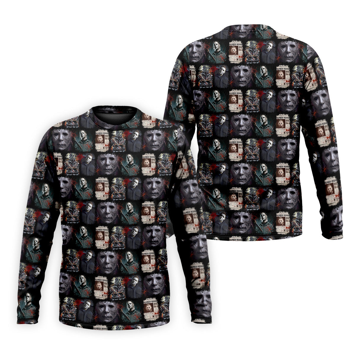 Michael Halloween Fun Men's Golf Polos, Classic Horror Characters Men Polo, Horror Movie Shirt