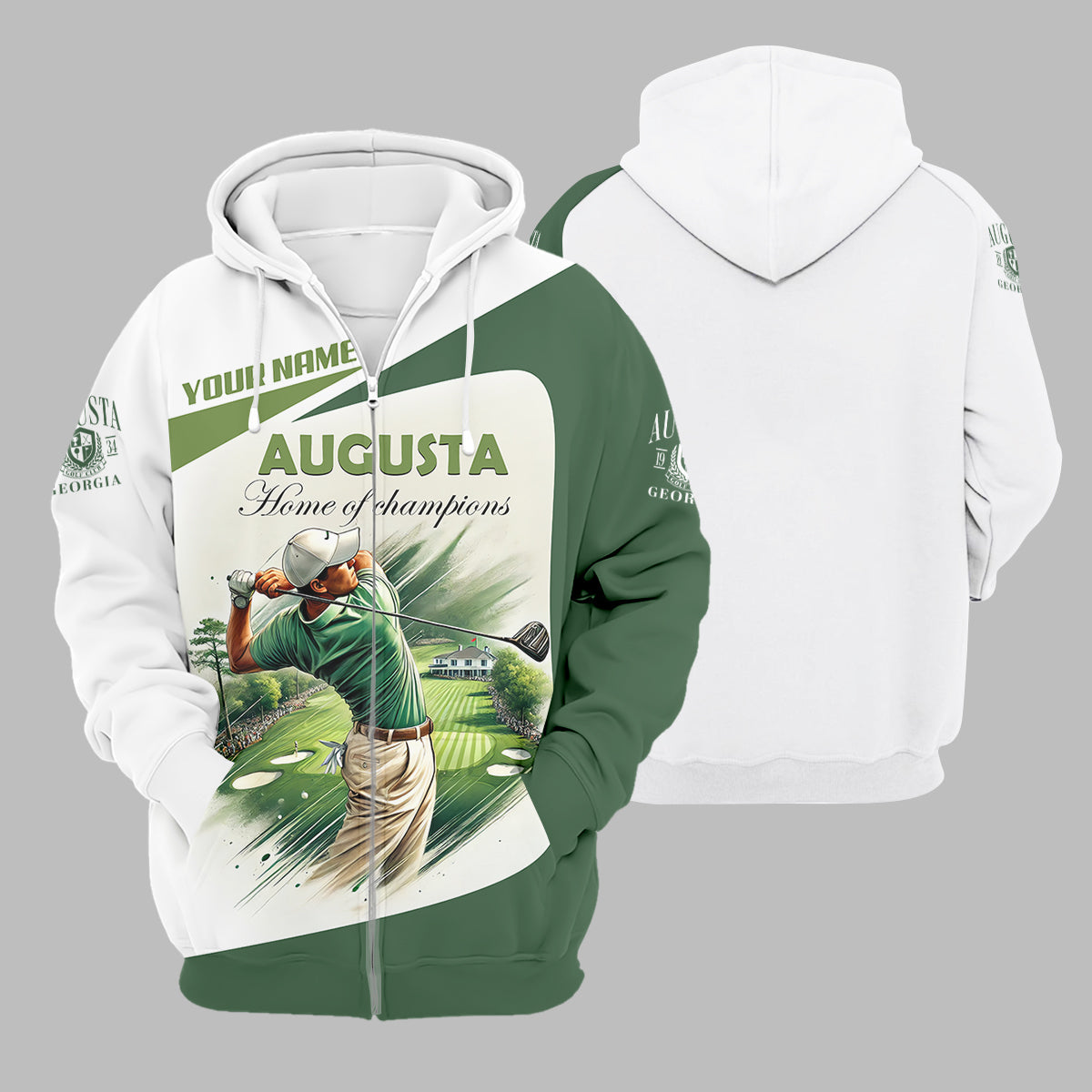 Custom Augusta Golfer Home Of Champions Men's Golf Polo ShirtMens Golf Gift, Mens Golf Shirt