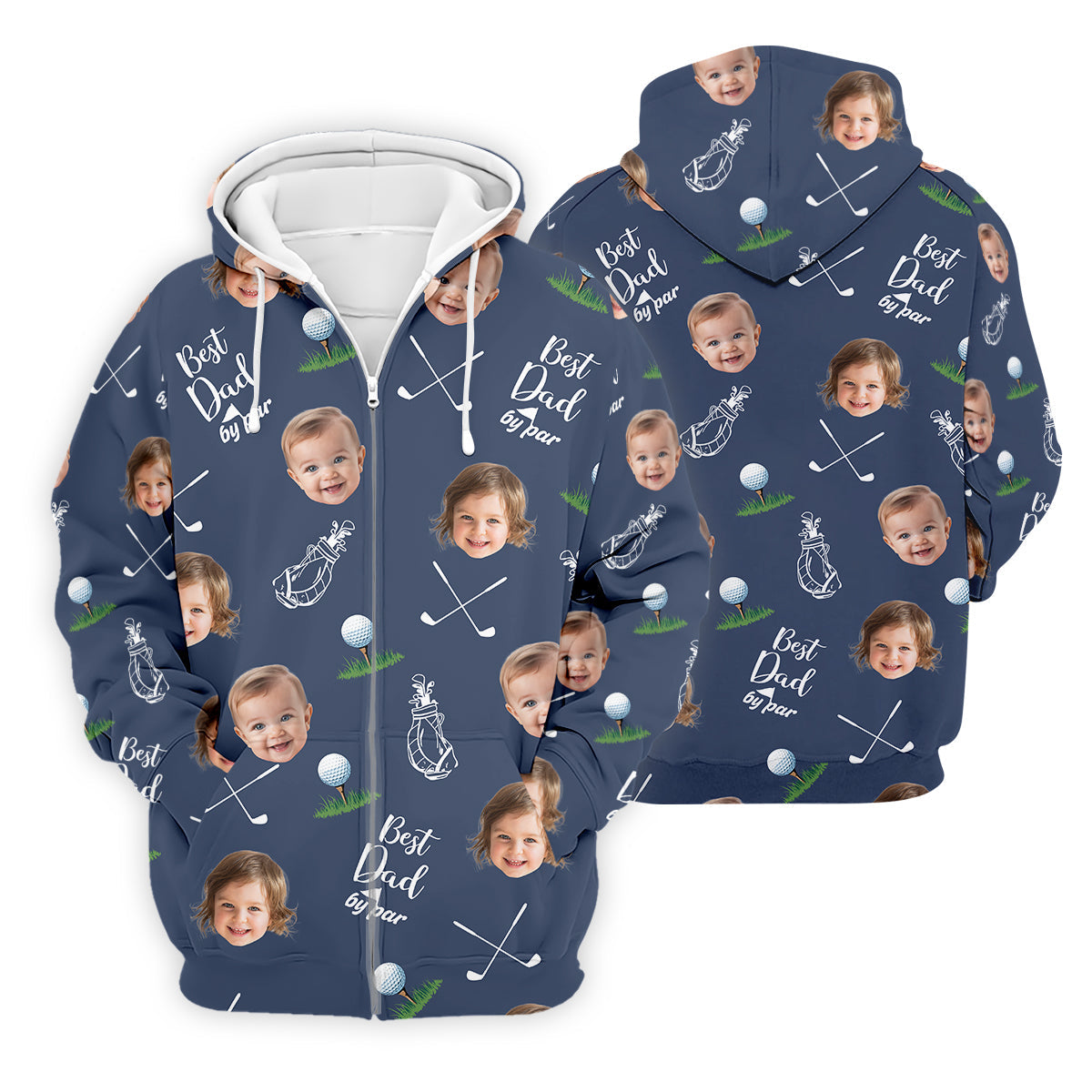 Best Dad By Par Custom Photo Golf Shirt, Fun Golf Shirt, Best Golf Gift For Dad, Dad Golf Gift