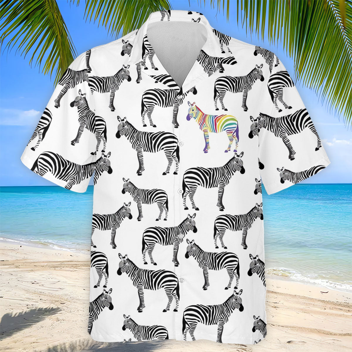 Rainbow Zebra Be Yourself Pride Month Support Golf Tops For Men, LGBT Community Polo Shirt Men