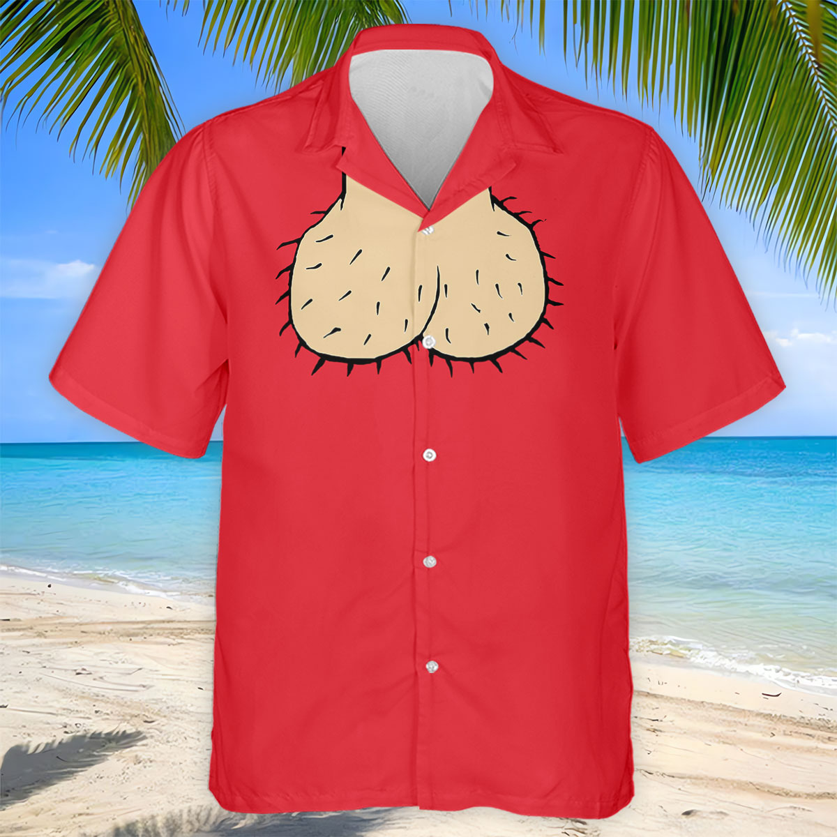 Red Funny Dickhead Faux Chest Golf Shirt, Golf Polo Shirts For Men, Mens Golf Apparel