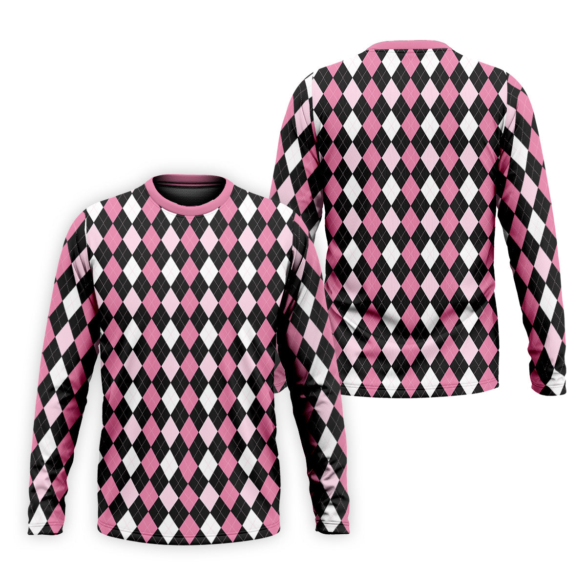 Black Pink Argyle Men's Golf Polo ShirtGolf Gift For Men, Golfing Apparel, Matching Golf Shirt