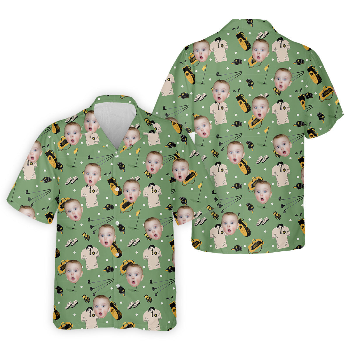 Custom Shirt With Kids Photo, Funny Golf Shirt, Christmas Golf Gift, Gifts For The Golfing Dad