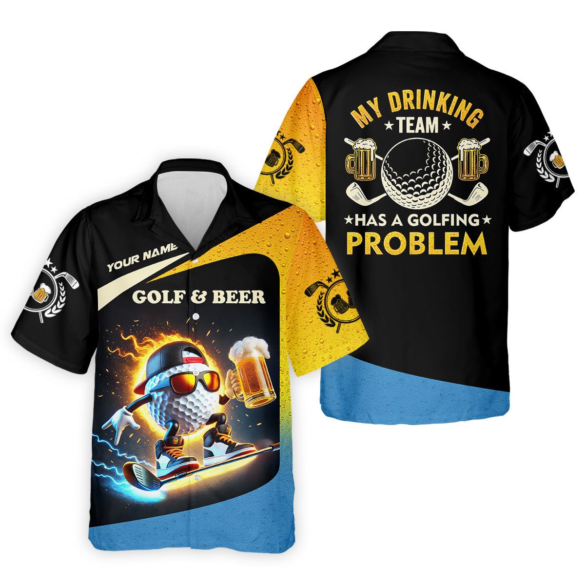 My Drinking Team Has A Golfing Problem Funny Golf Polo ShirtGift For Golfers, Team Golf Shirts