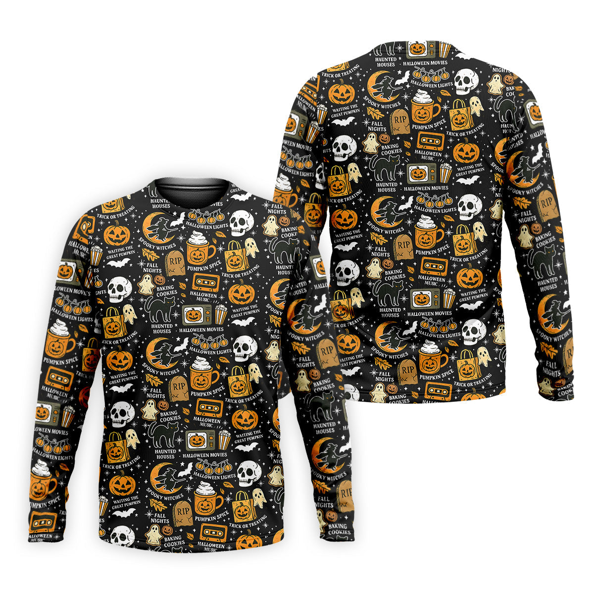 Vintage Halloween Spooky Witches Golf Polo Shirt Halloween Theme Shirts, Ghost Pumpkin, Fun Golf Shirts For Mens