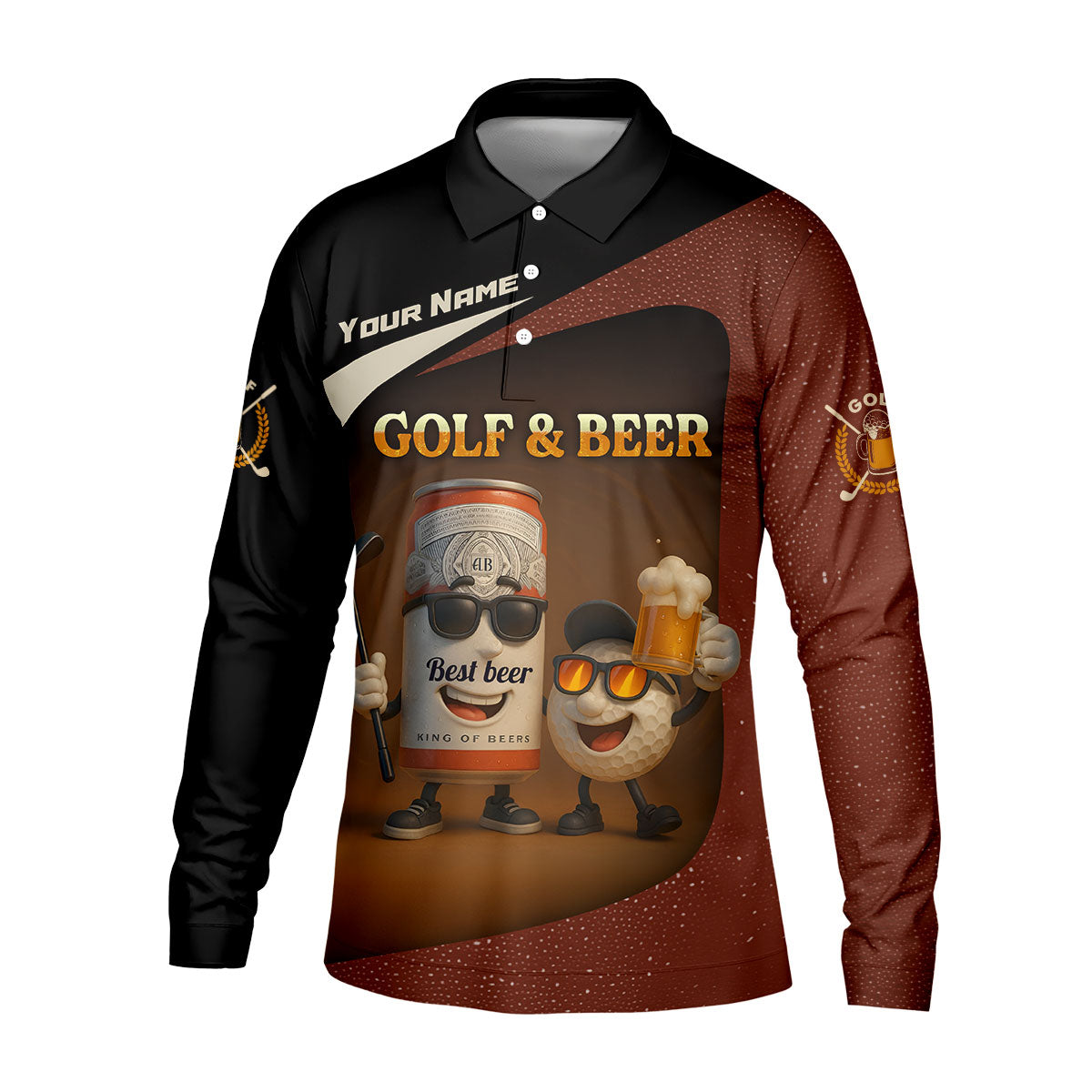 Golf And Beer Custom Men's Polo Shirt Dad Golf Gift, Golfing Apparel, Gifts For Beer Lovers