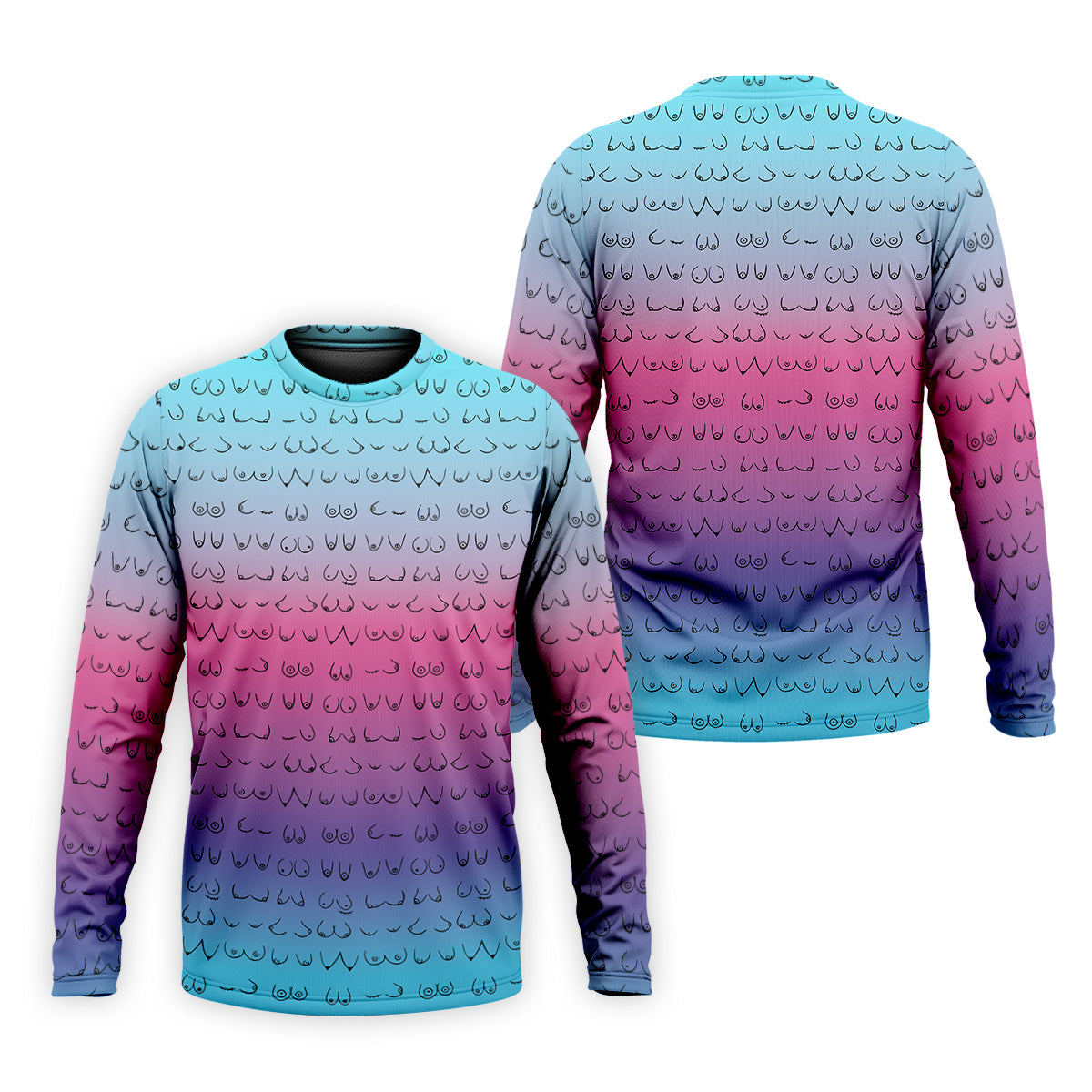 Blue Pink Ombre Mens Funny Golf Shirts , Fun Golf Shirts For Men, Men Golf Polo Shirtl Golf Gifts