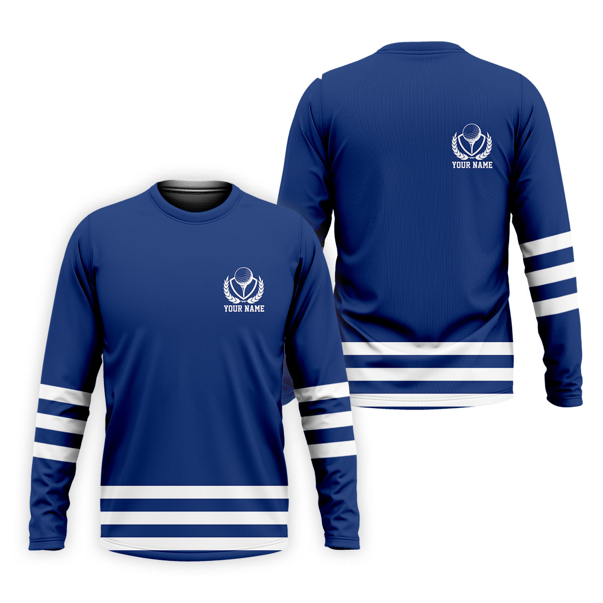 Blue And White Striped Golf Shirt, Golf Tops For Men, Mens Golf Polo Shirt Cool Golf Gifts, Golfing Apparel