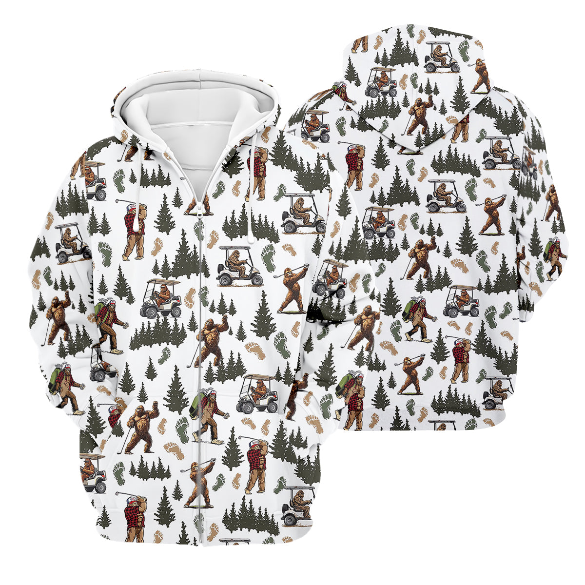 Bigfoot Sasquatch Men's Golf Polo ShirtFunny Golf Shirt, Men Golf Gifts