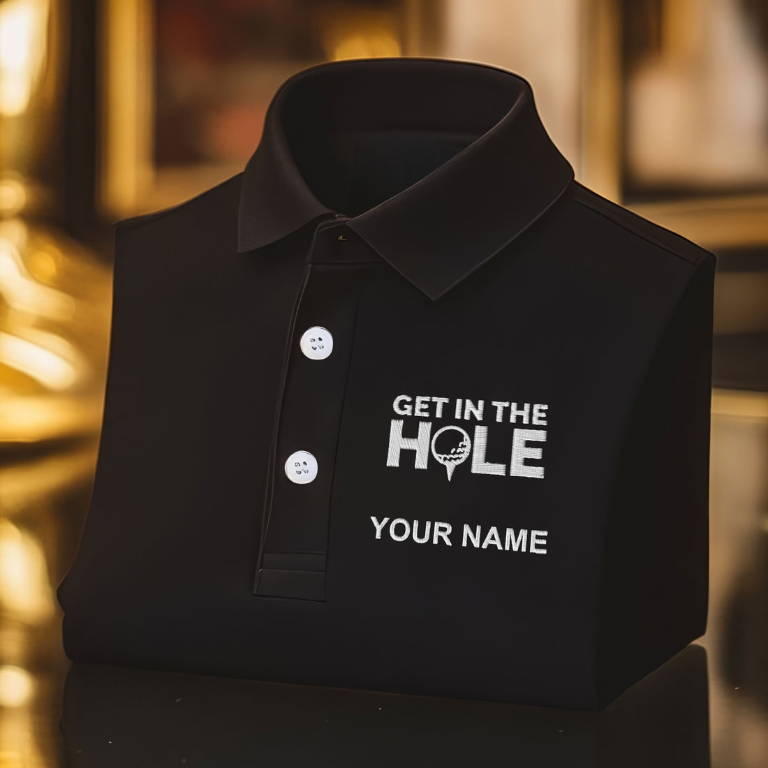 Get In The Hole Custom Embroidered Golf Polo ShirtDad Golf Gift