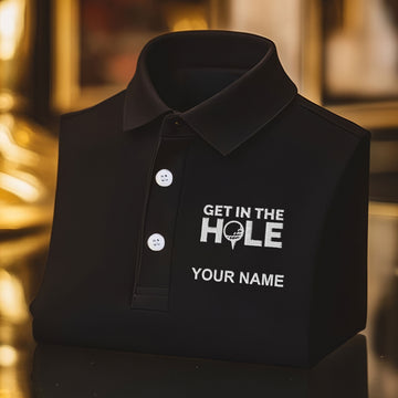 Get In The Hole Custom Embroidered Golf Polo ShirtDad Golf Gift