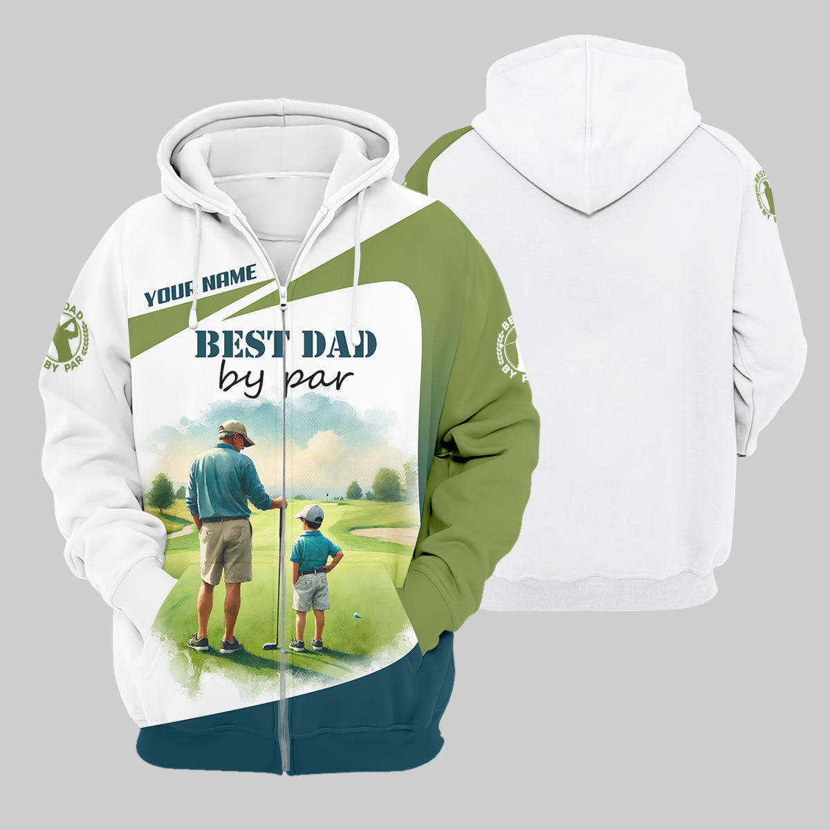 Custom Best Dad By Par Golf Polo ShirtFather And Son Shirt, Gift For Golfers