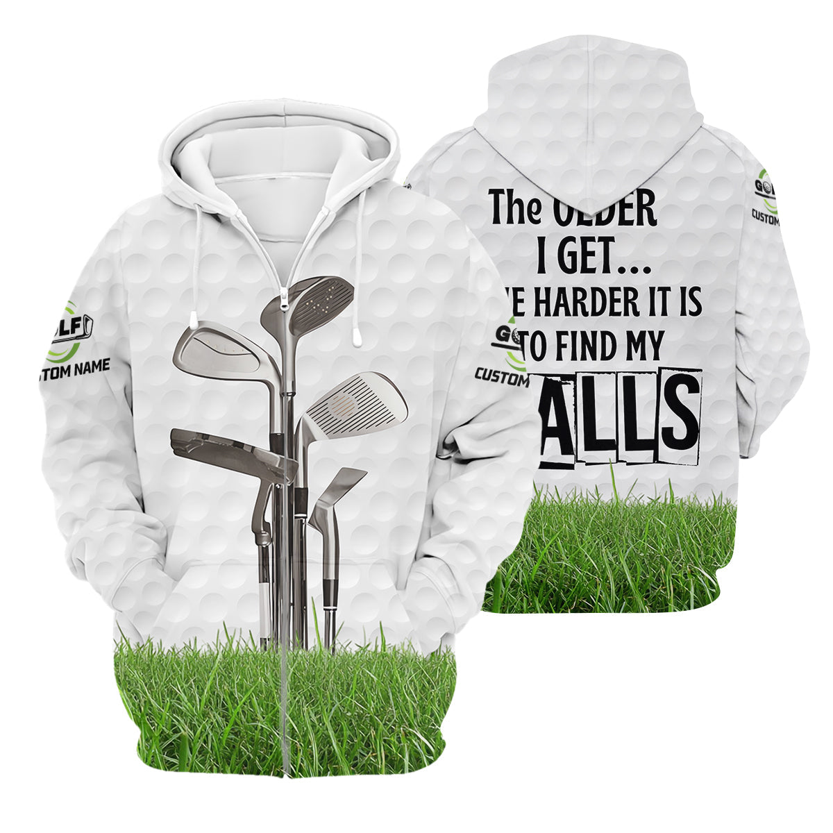 The Older I Get The Harder It Is To Find My Balls Custom Men's Golf Polo ShirtFunny Golf Shirt, Dad Golf Gift