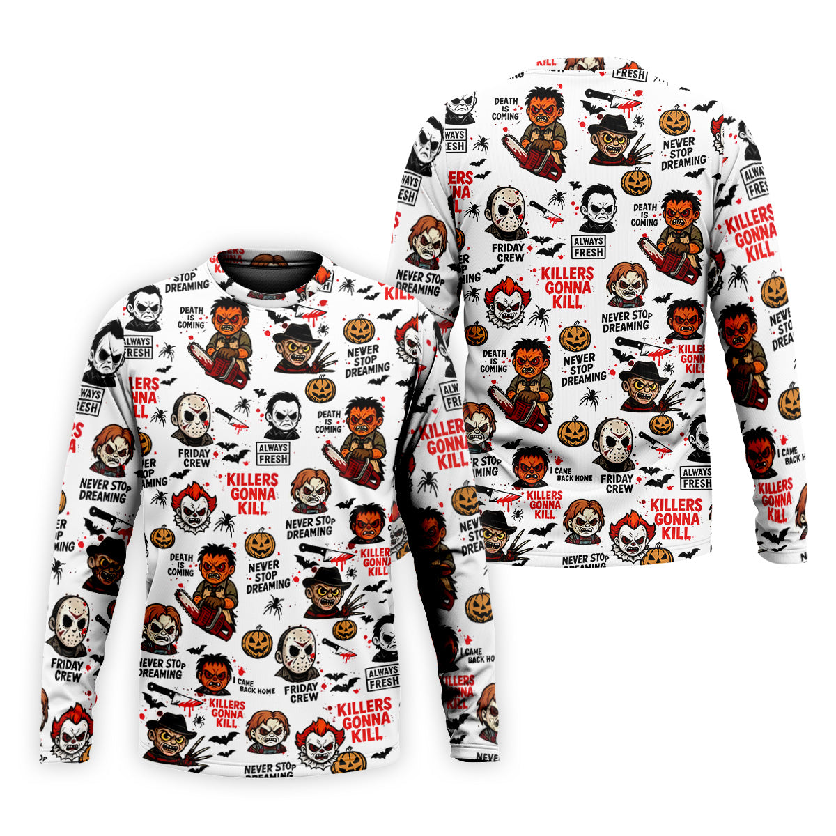 Classic Horror Characters Halloween Golf Shirt, Men's Golf Polo Shirtror Movie Shirt