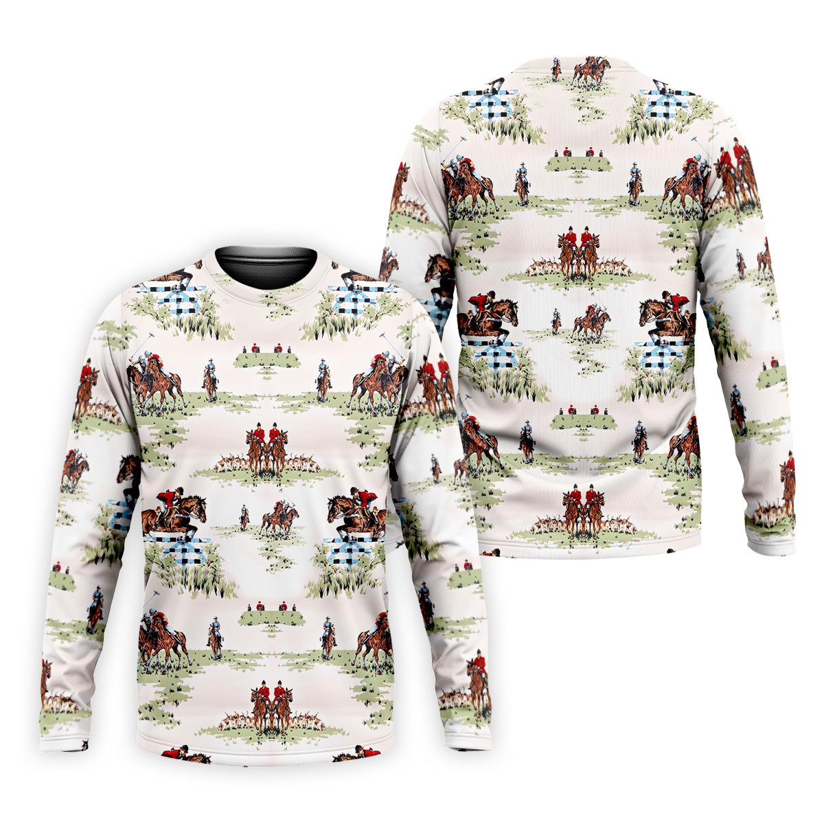 Equestrian Theme Mens Golf Polo Shirt Unique Gift For Golfer, Golf Accessories For Men