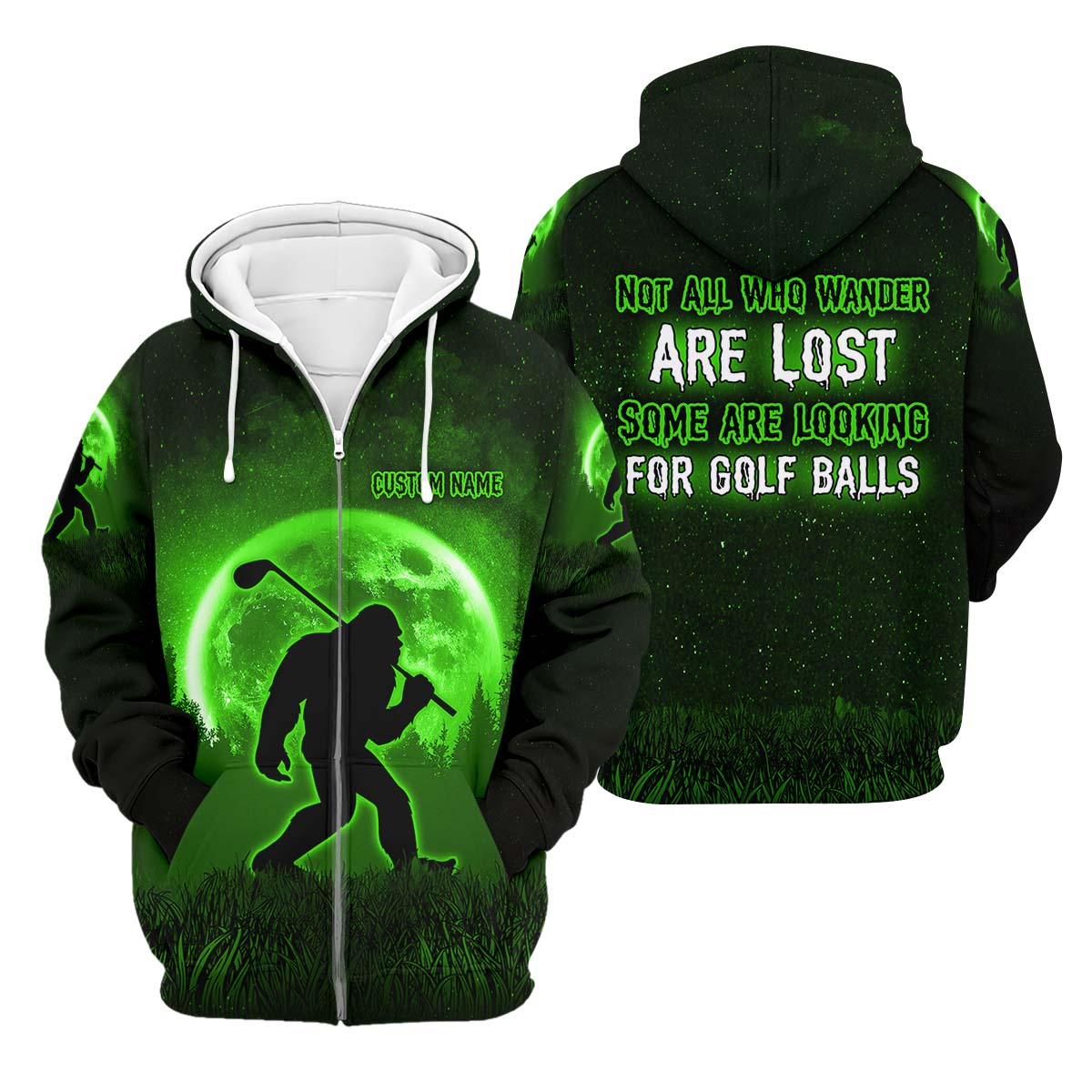 Not All Who Wander Are Lost Bigfoot Custom Golf Shirt, Personalized Golf Shirt, Funny Golf Polo Shirt
