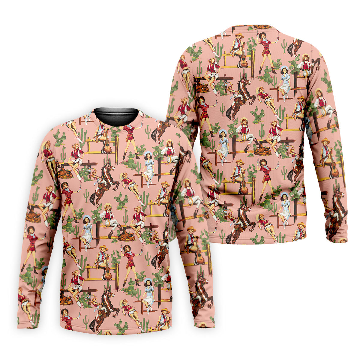 Desert Cowgirl Western Golf Shirt, Mens Golf Polo Shirt Unique Gift For Golfer, Golfing Apparel