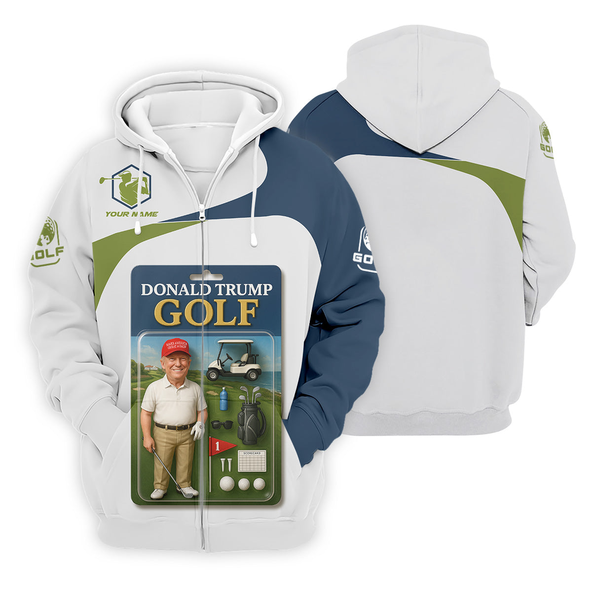 Trump Golfing Custom Men's Golf Polo ShirtGolfing Apparel, Gift For Golfers