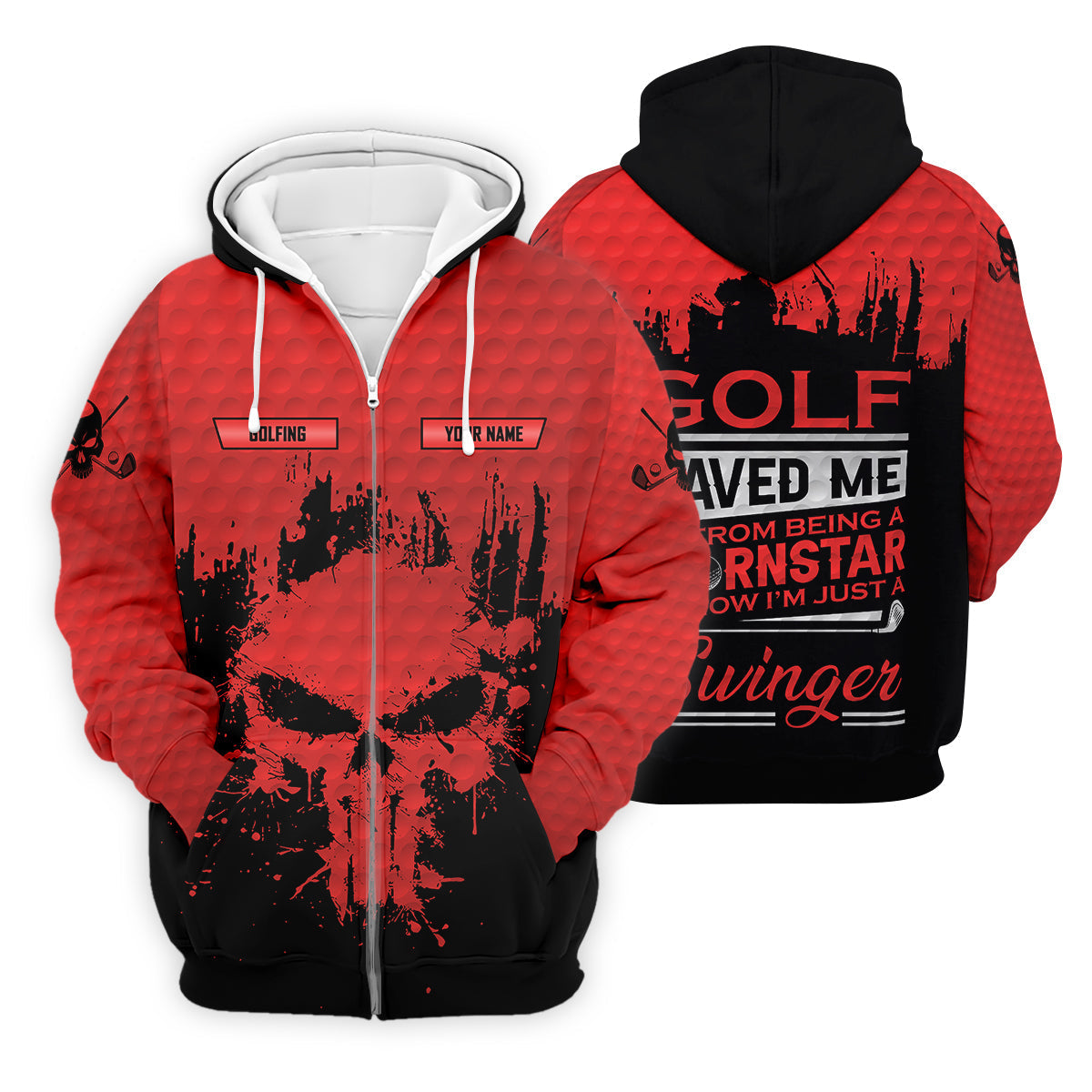 Golf Saved Me From Being A Porn Star Now I'm Just A Swinger Custom Funny Golf Polo ShirtDad Golf Gift