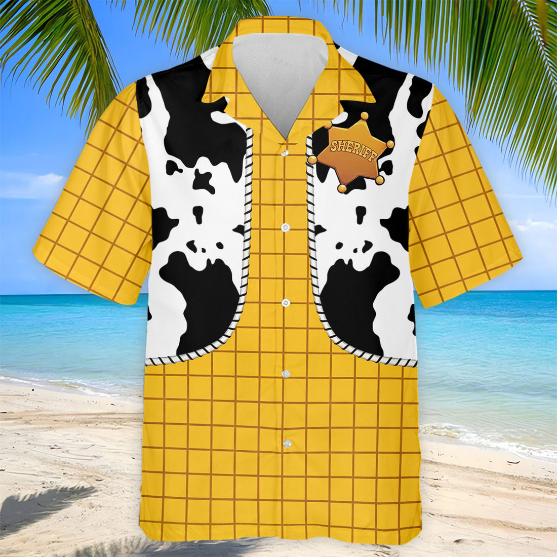 Cowboy Toy Hawaiian Golf Shirt, Cartoon Style Men's Golf Shirt, Polo Shirts For Men