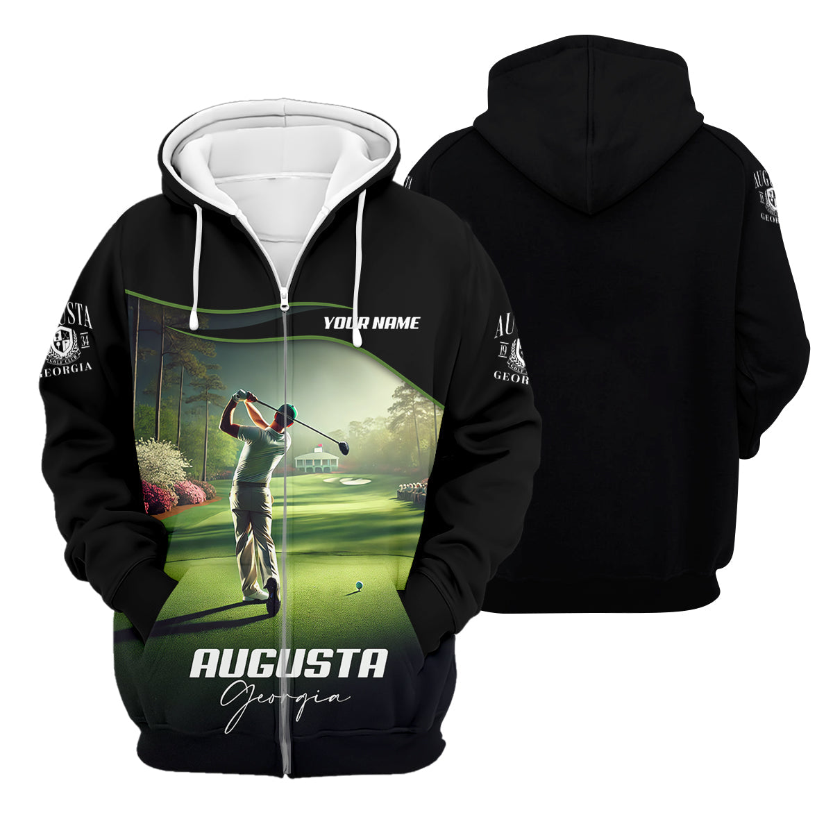 Augusta Georgia Custom Men's Golf Polo ShirtFunny Golf Shirt, Gift For Golfers