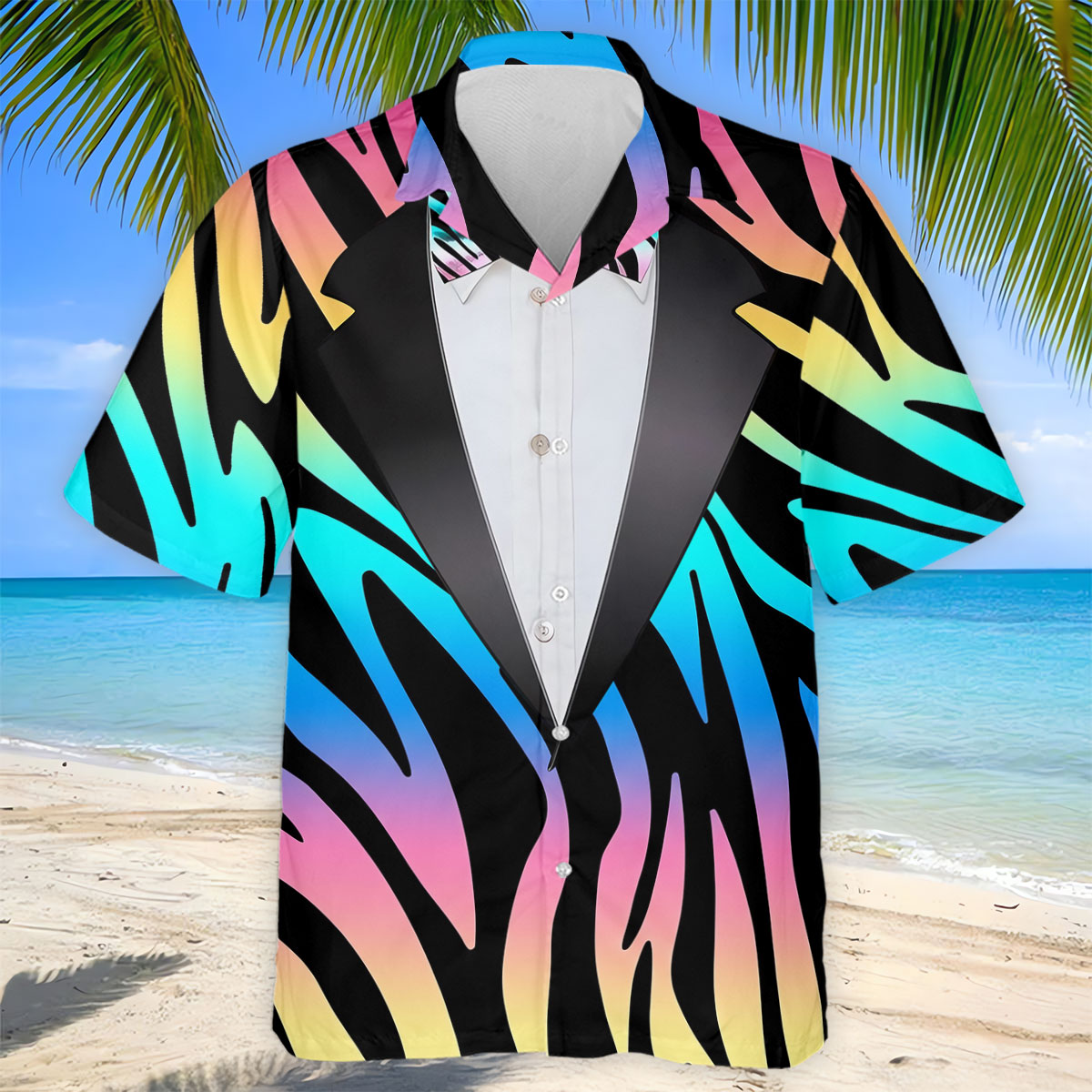 Colorful Zebra Funny Costume Hawaiian Golf Shirt, Polo Shirtor Men, Golf Shirts For Men
