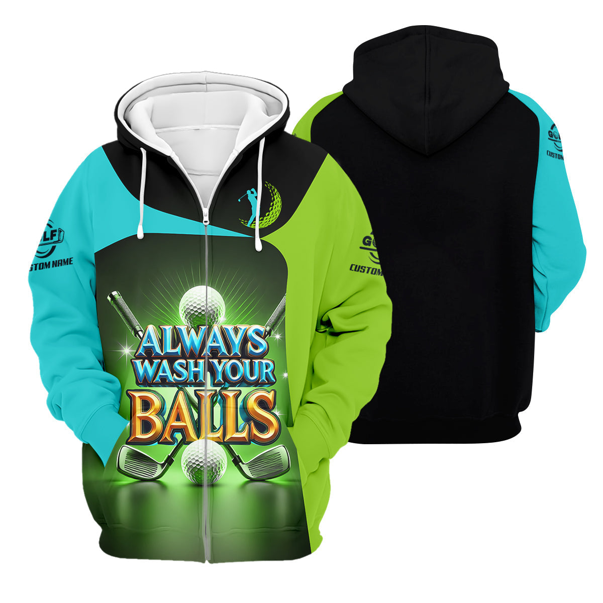 Always Wash Your Balls Custom Golf Polo ShirtFunny Golf Shirt, Mens Golf Gift