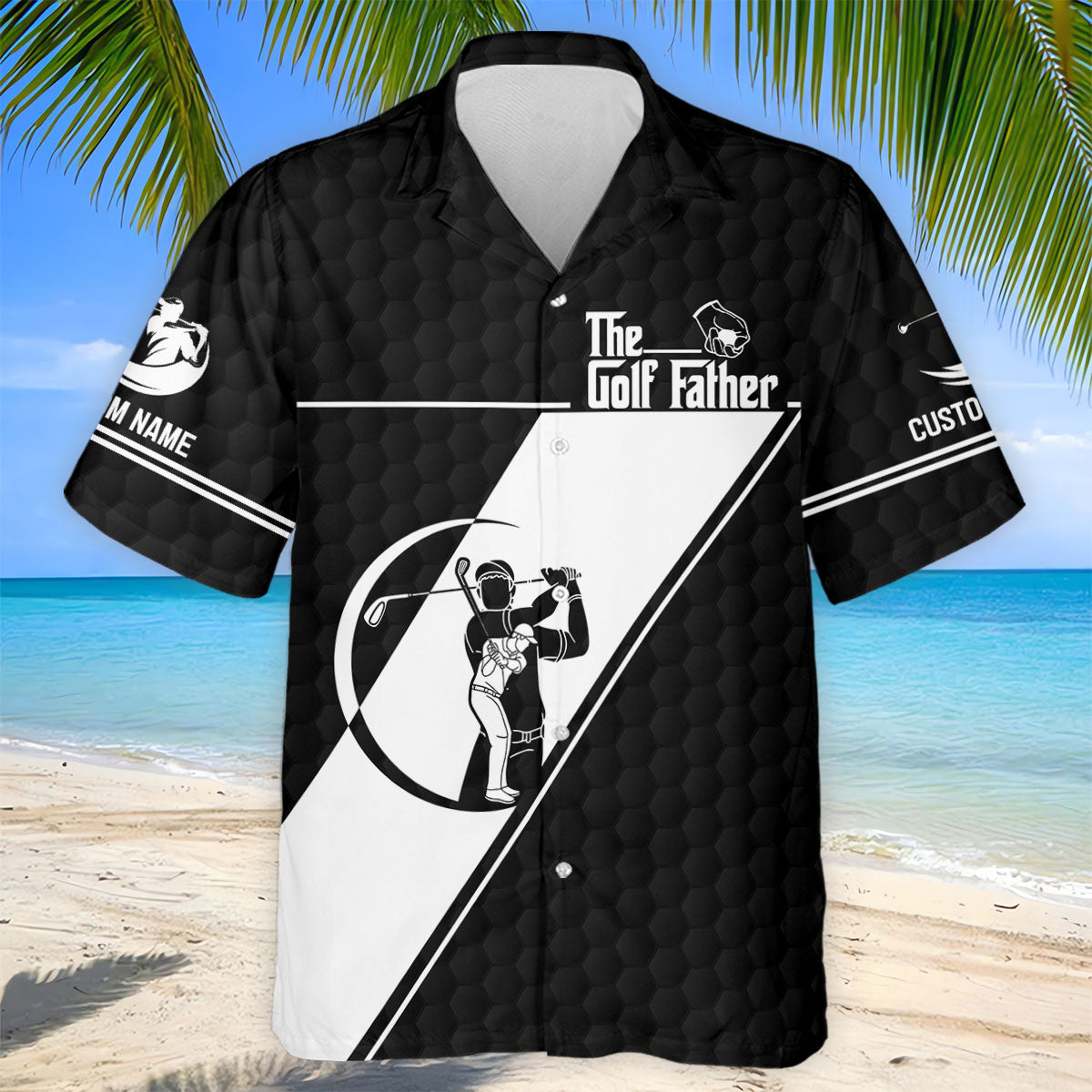 The Golf Father Golf Ball Pattern Father's Day Golf Shirt, Golf Gift For Dad, Polo ShirtFor Men