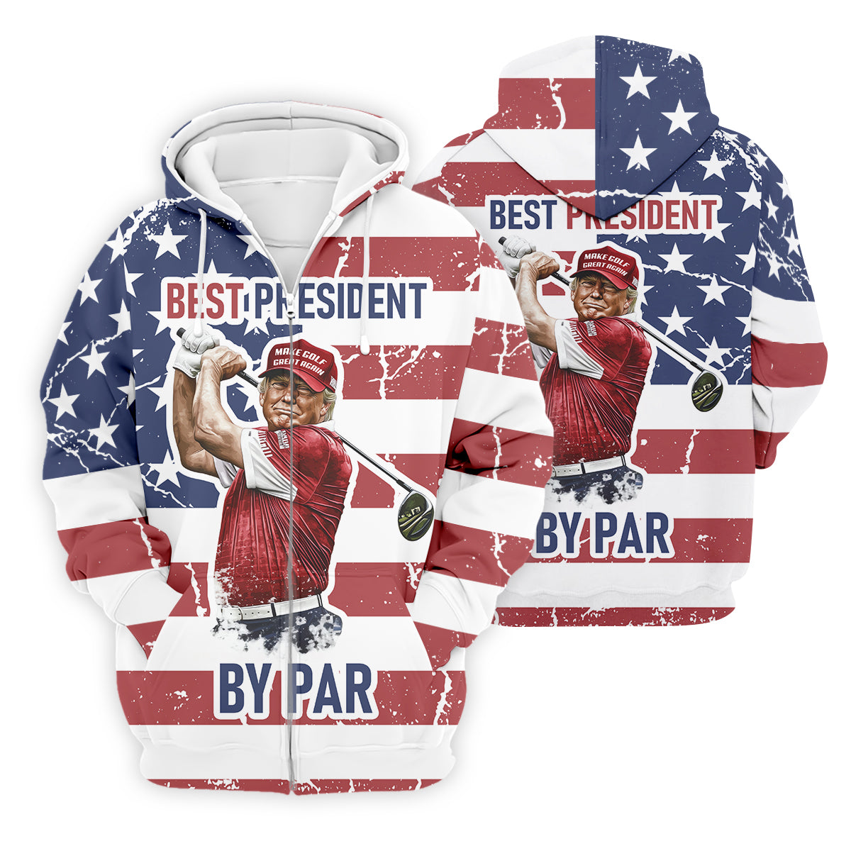 Best President By Par Men's Golf Polo ShirtFunny Trump Shirt, Christmas Golf Gift