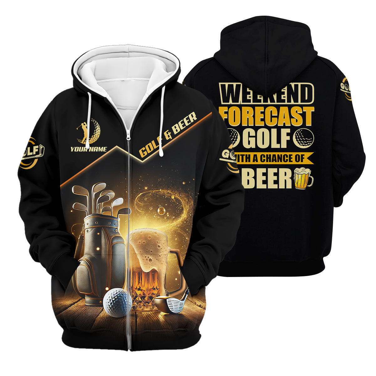 Golf And Beer Custom Men's Golf Polo ShirtBeer Golf Shirt, Gift For Golfers