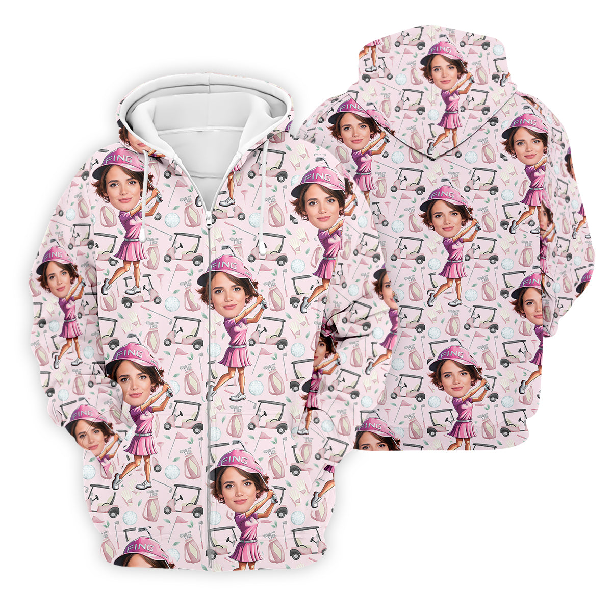 Custom Face Golf Shirt, Funny Womens Golf Polo ShirtMothers Day Shirt