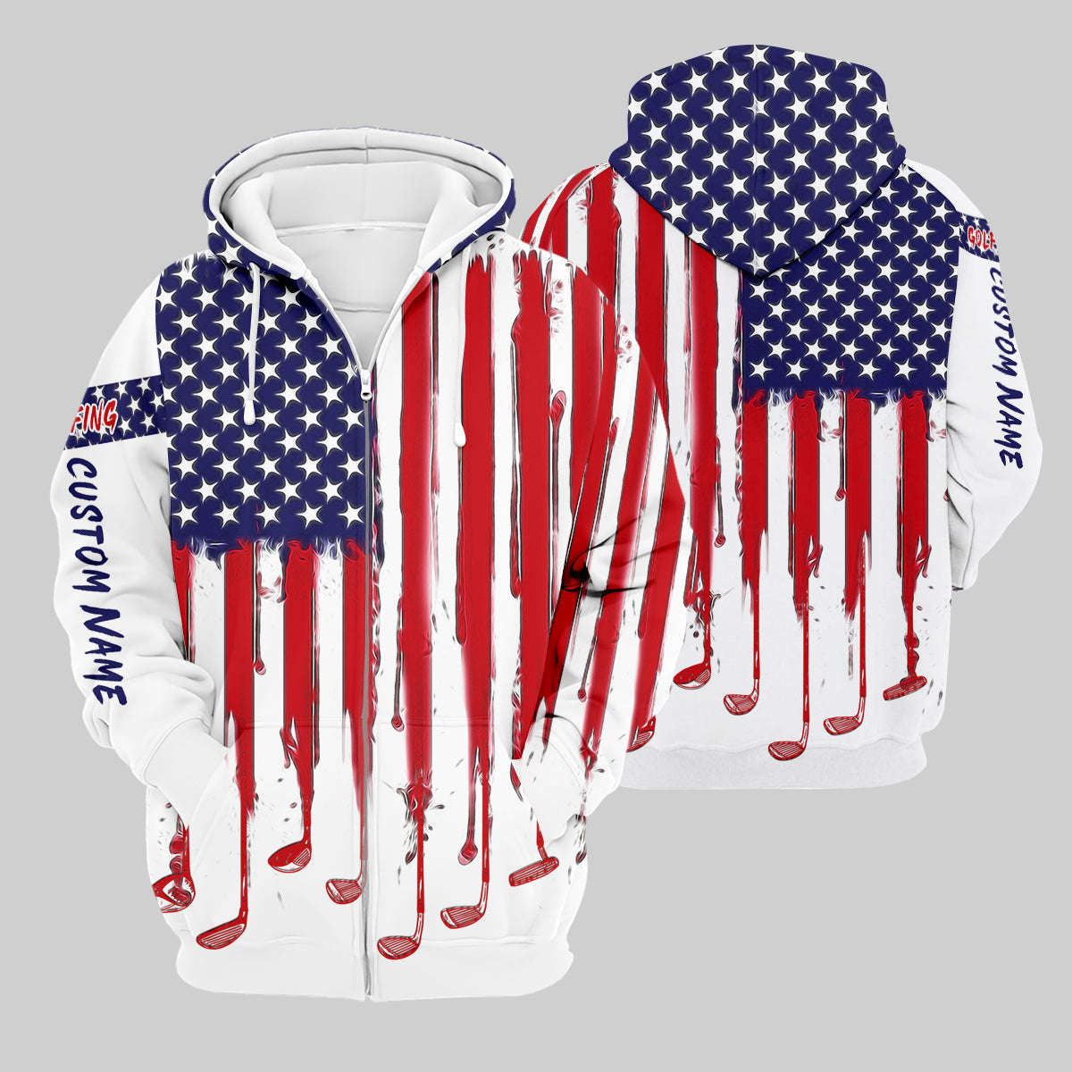 American Flag Custom Golf Polo ShirtS Patriotic Pride Men's Golf Polo Shirtatriotic Golf Shirt, USA Golf Shirt
