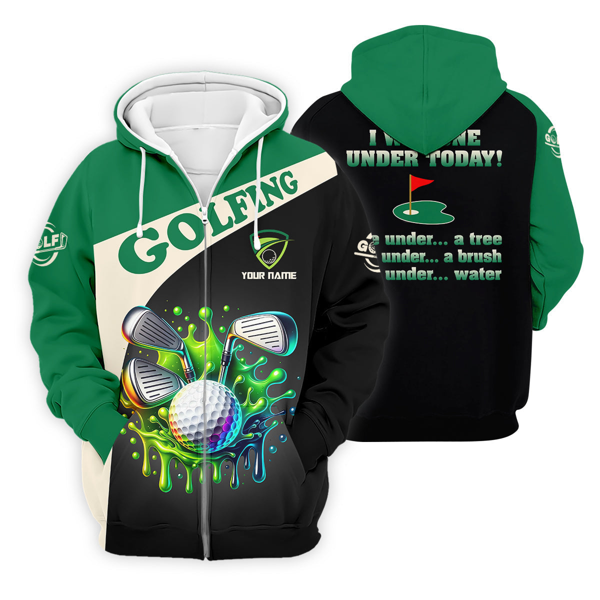 I Was One Under Today Custom Funny Golf Polo Shirtad Golf Gifts