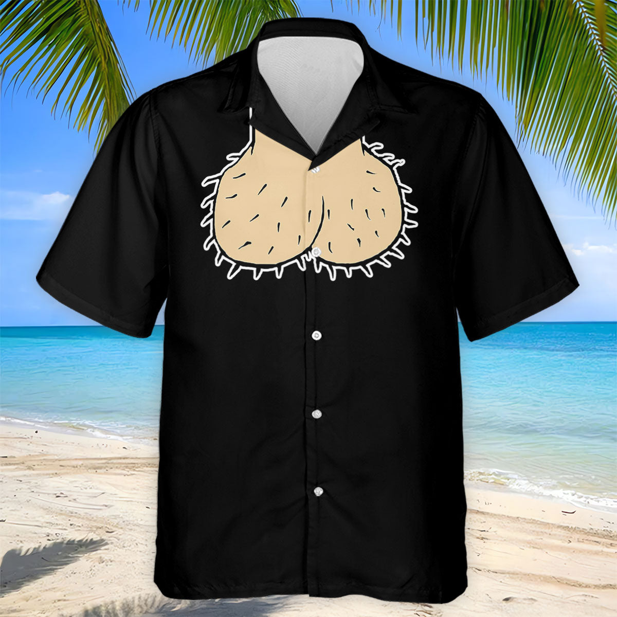 Black Funny Dickhead Faux Chest Golf Shirt, Men's Golf Shirt, Polo Shirts For Men