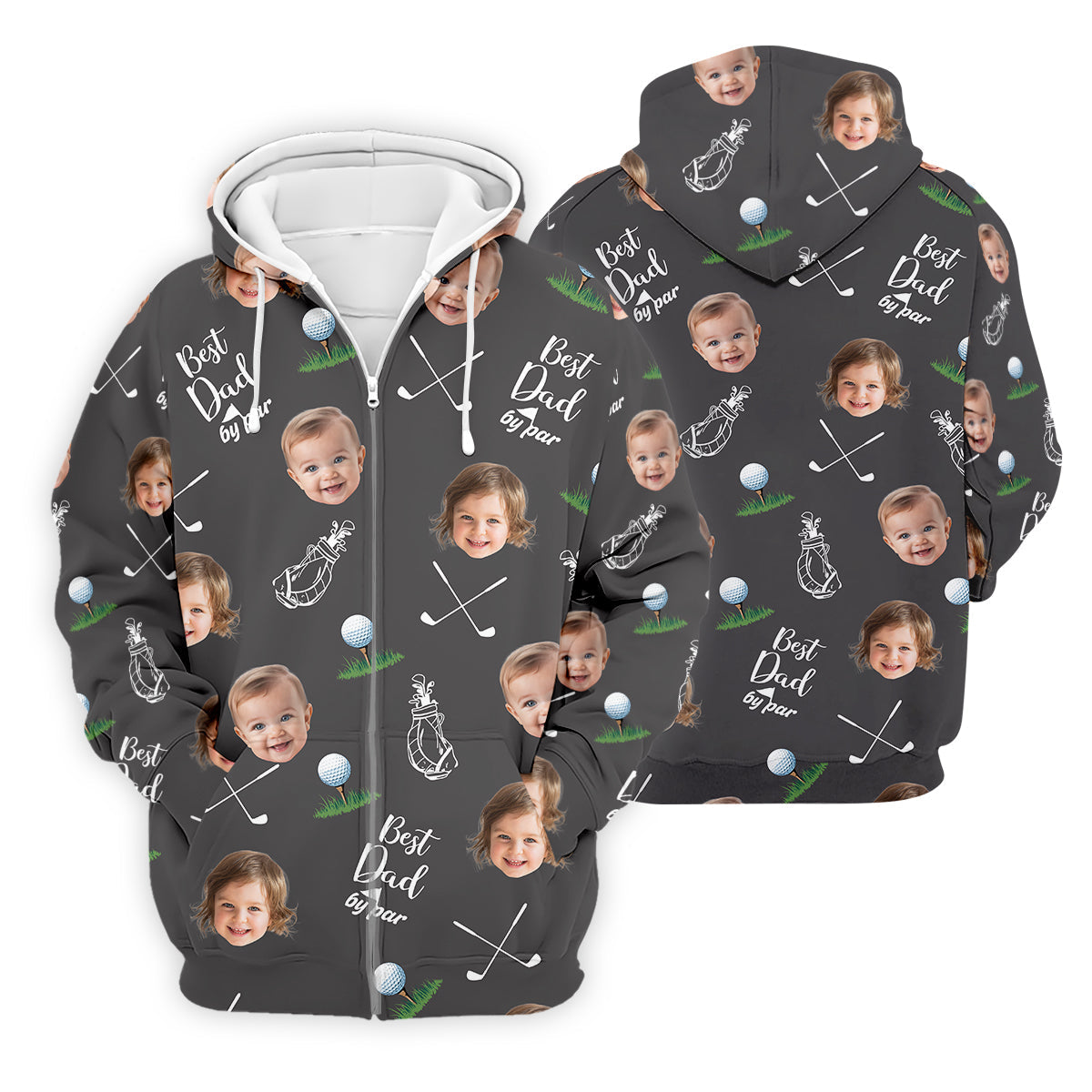 Best Dad By Par Custom Photo Golf Shirt, Fun Golf Shirt, Christmas Golf Gift