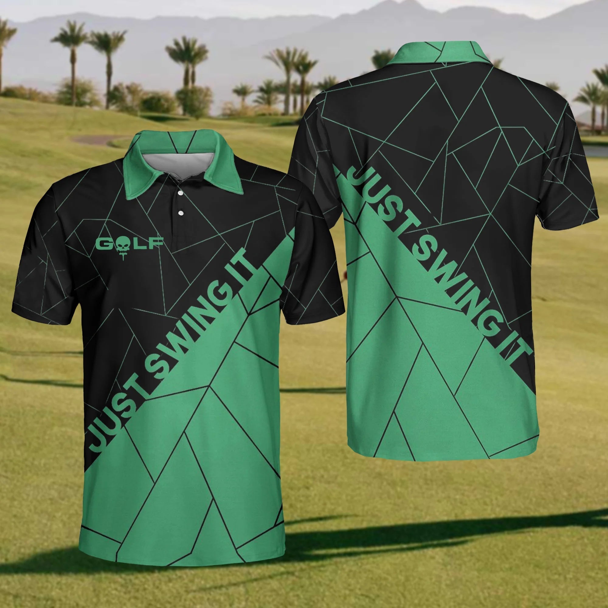 Just Swing It Mens Golf Polo ShirtMens Golf Gift, Mens Golf Shirt