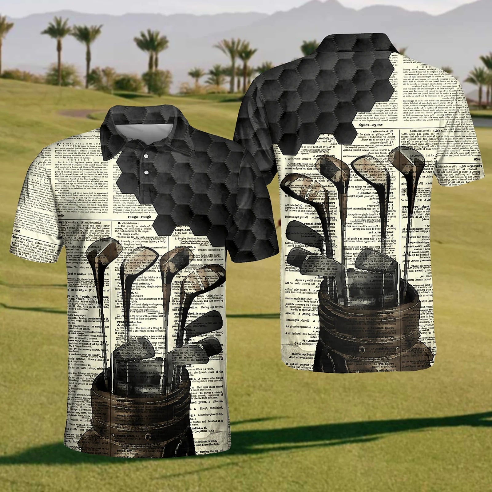 Vintage Golf Club Mens Golf Polo ShirtMens Golf Gift, Mens Golf Shirt