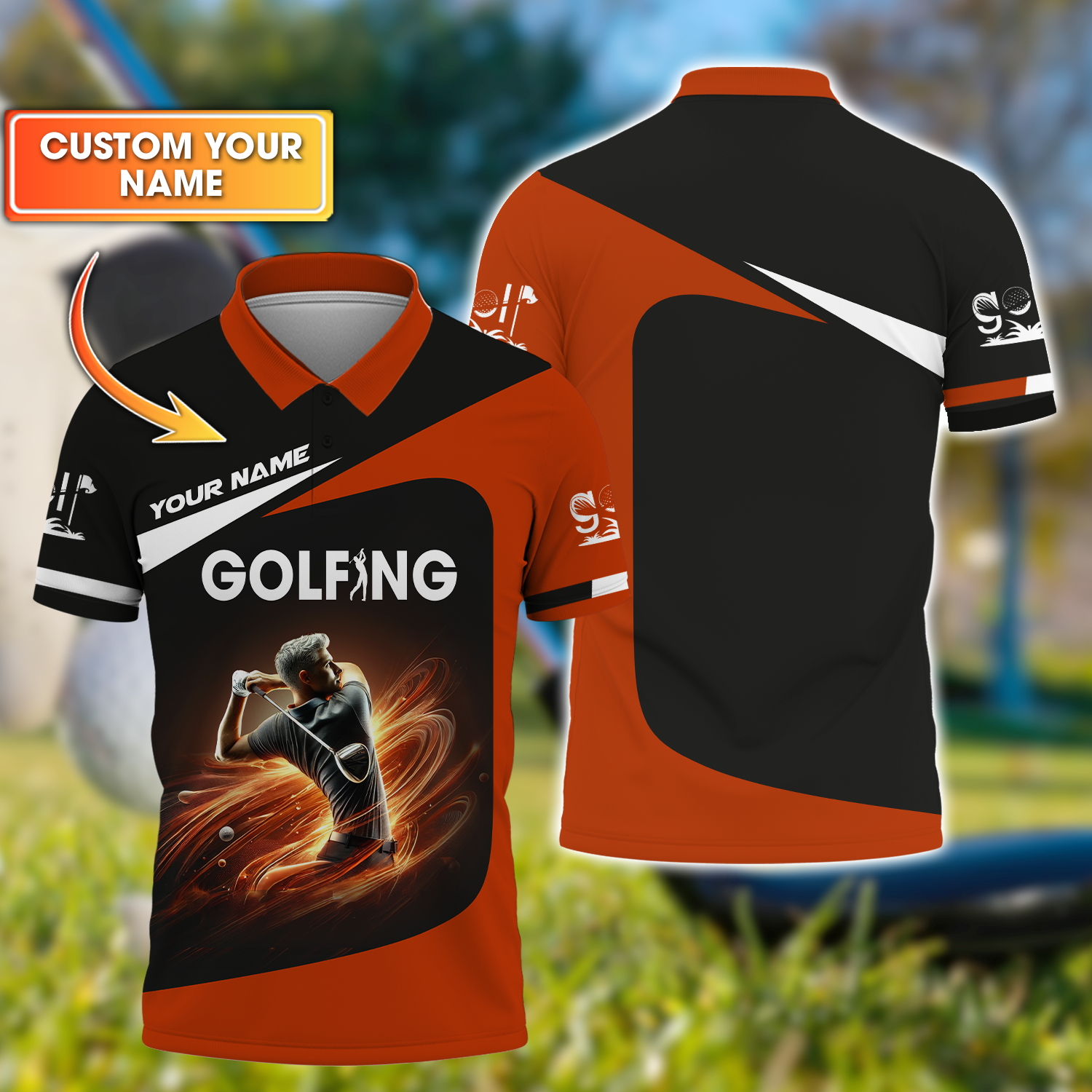 Golf Swing Trainer Custom Men's Golf Polo ShirtGolfing Apparel, Gift For Golfers