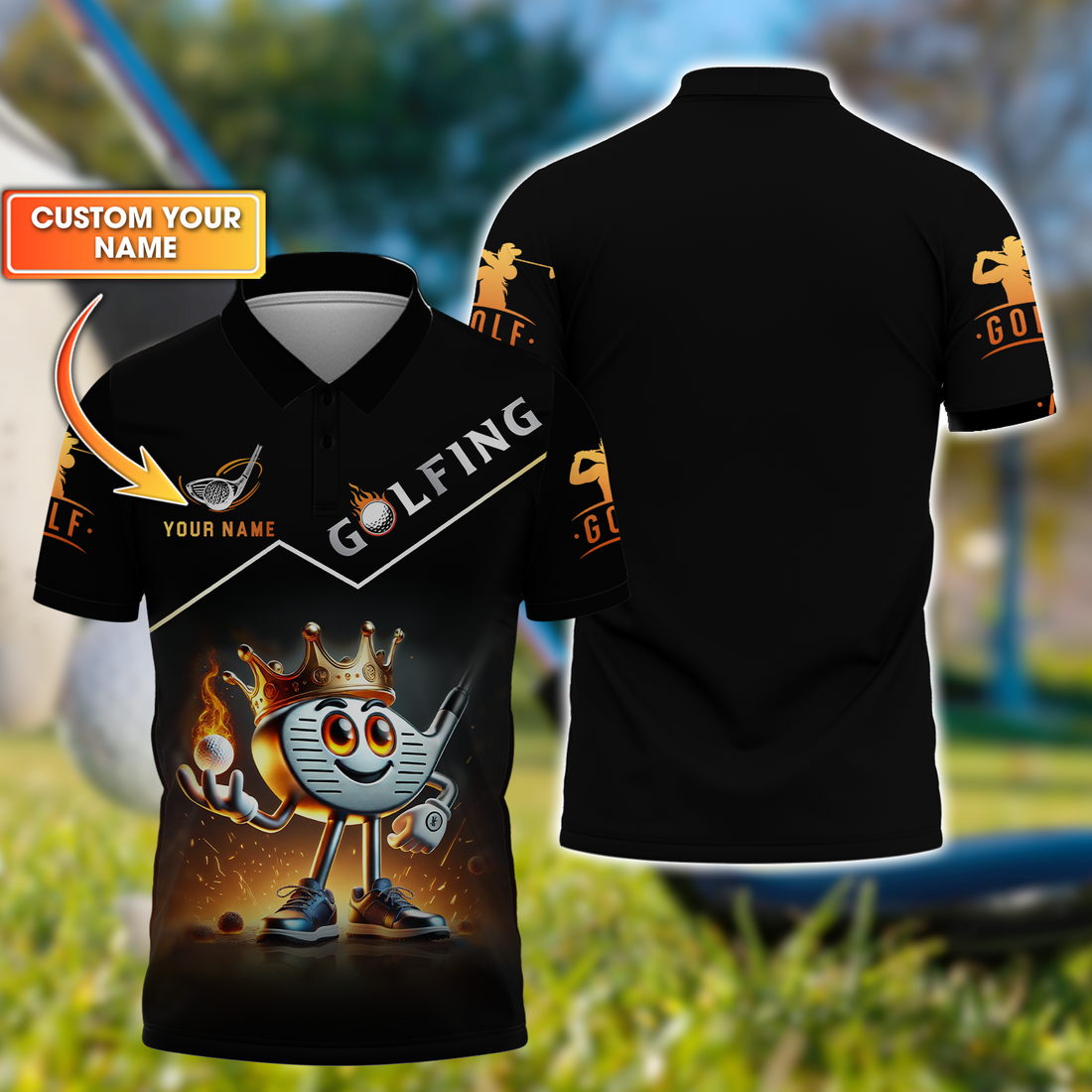 Custom Name Men's Golf Polo ShirtGolfing Apparel, Golf Gift For Men