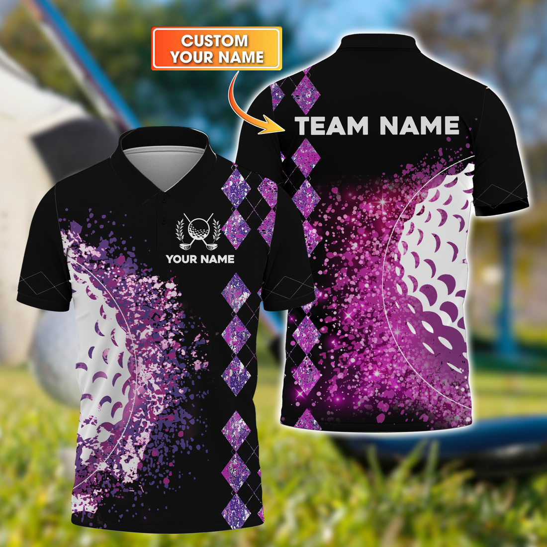 Colorful Golf Shirt, Custom Men's Golf Polo ShirtGolfing Apparel, Colorful Golf Shirt, Gift For Golfers