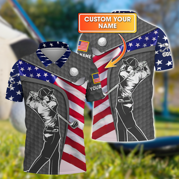 Grey Custom Men's Golf Polo ShirtGolfing Apparel, Mens Golf Gift