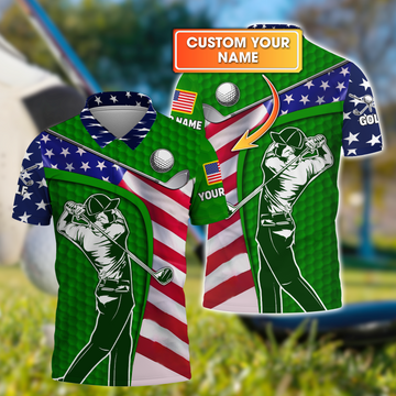 Green Custom Men's Golf Polo ShirtGolfing Apparel, Mens Golf Gift