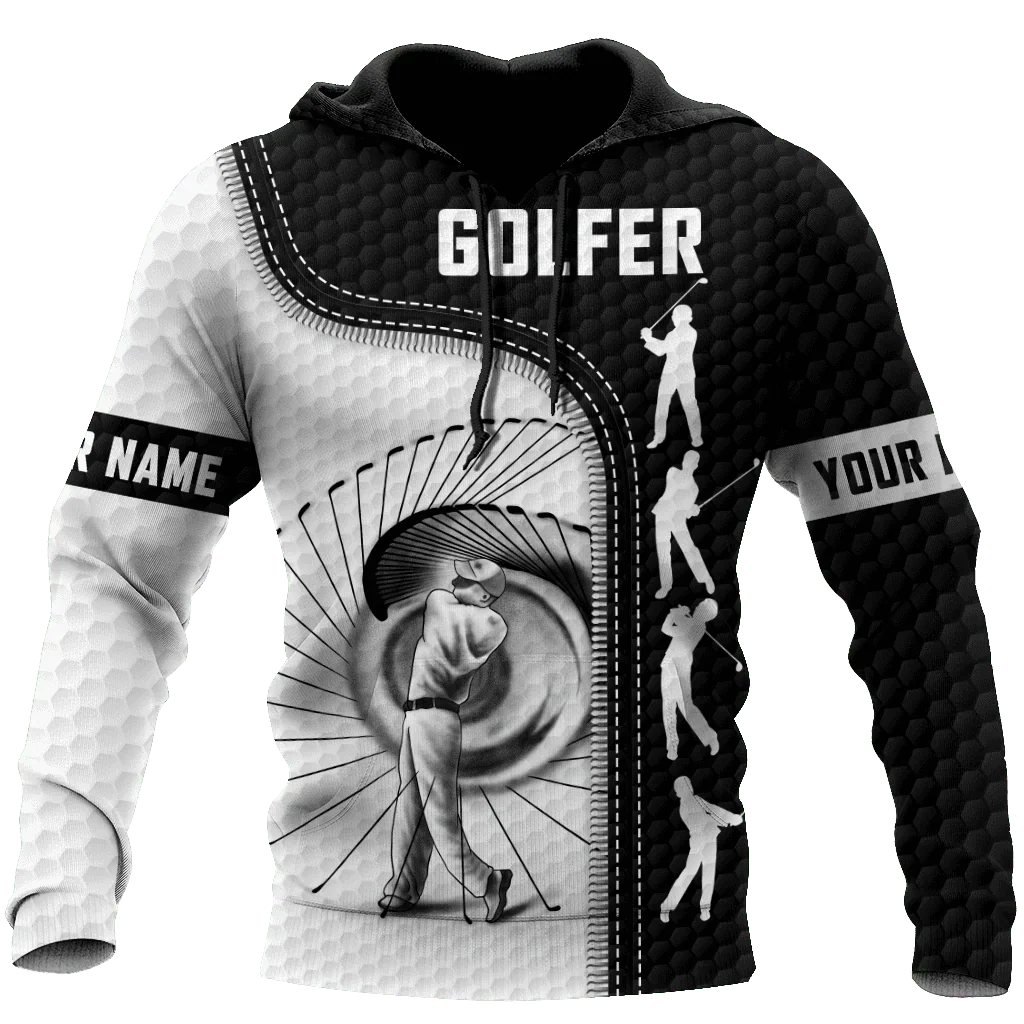 Golfer Swing Custom Name Golf Polo ShirtGolf Apparel, Golf Gift For Men